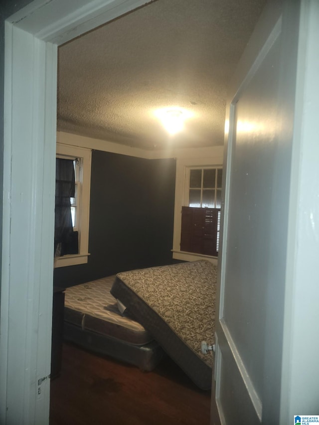 bedroom with a textured ceiling