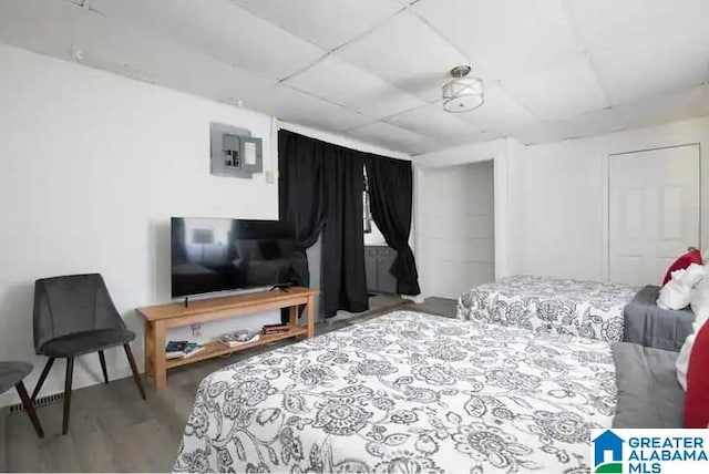 bedroom featuring wood-type flooring