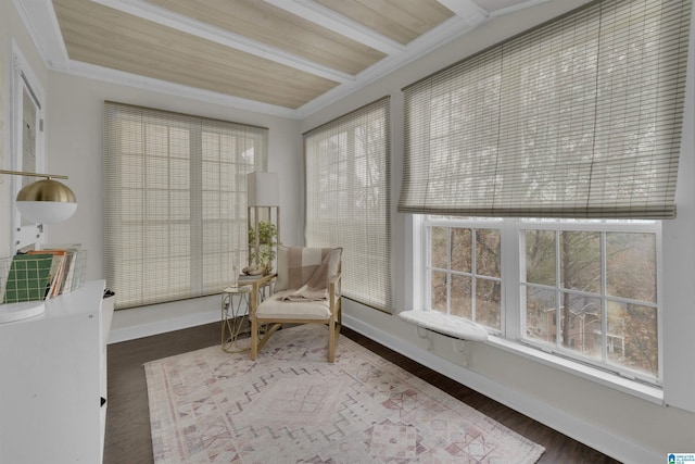 unfurnished room featuring hardwood / wood-style floors and ornamental molding