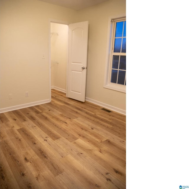 empty room featuring light hardwood / wood-style flooring