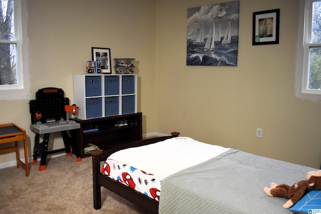 view of carpeted bedroom