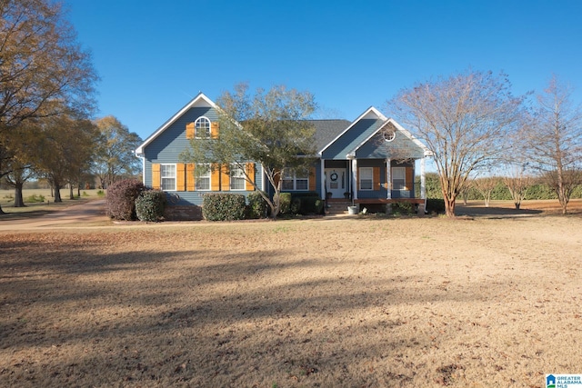 view of front facade featuring covered porch