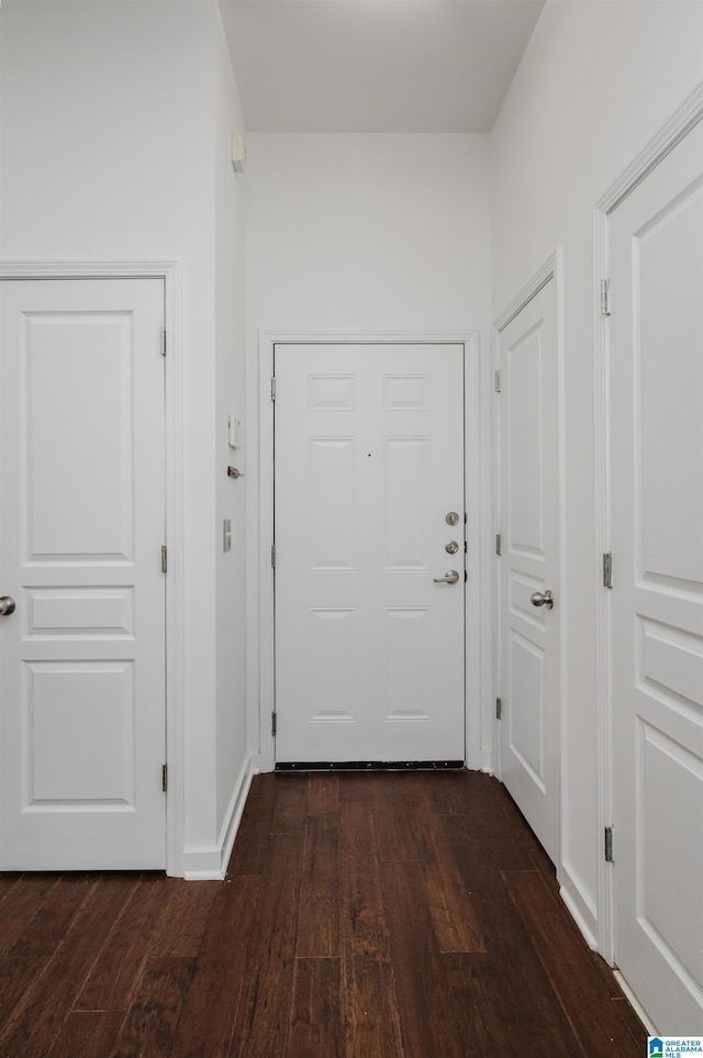 doorway to outside featuring dark hardwood / wood-style floors