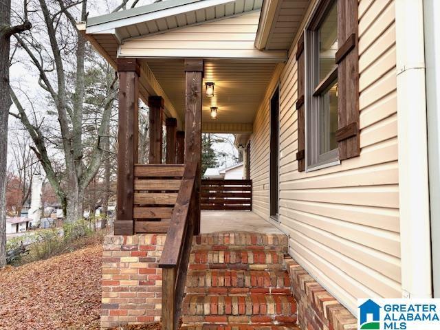 view of home's exterior featuring covered porch