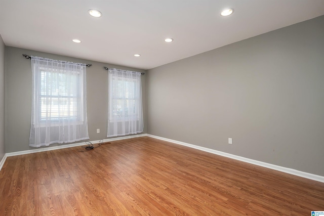 spare room with wood-type flooring