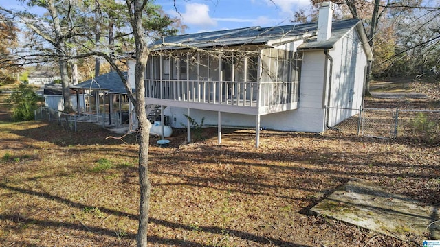 exterior space with a sunroom