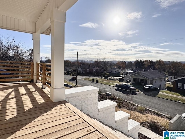 wooden deck with covered porch