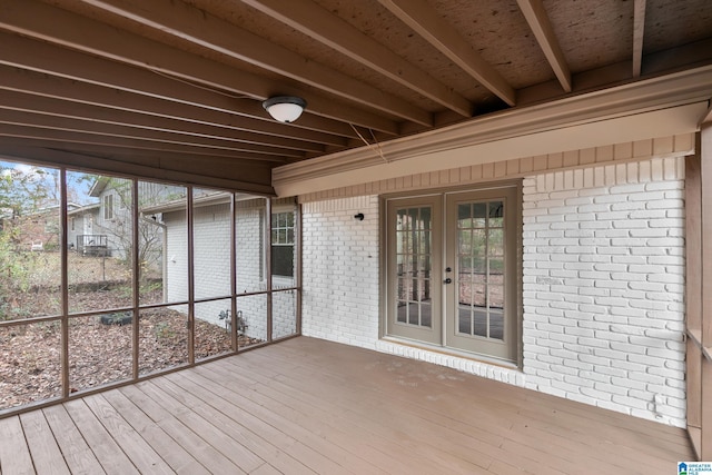 view of unfurnished sunroom