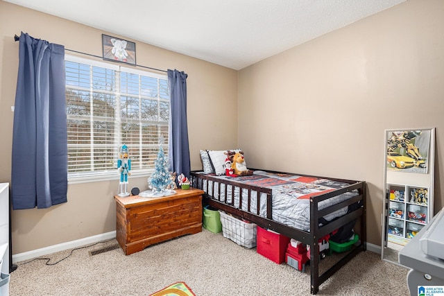 bedroom featuring carpet flooring