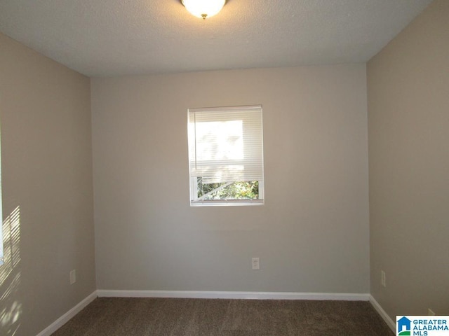 carpeted spare room featuring a textured ceiling