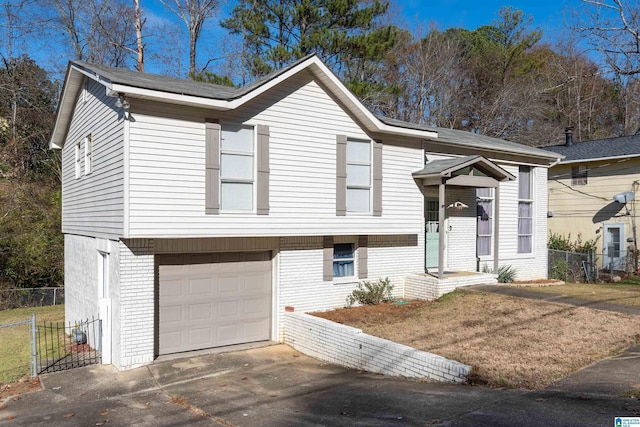 split foyer home with a garage