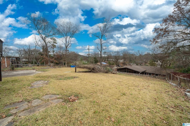 view of yard featuring fence