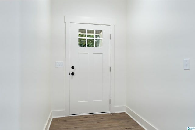 doorway featuring hardwood / wood-style flooring