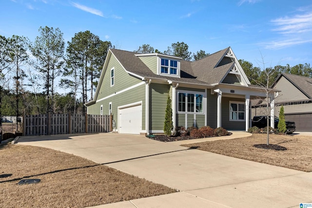 view of front facade with a garage