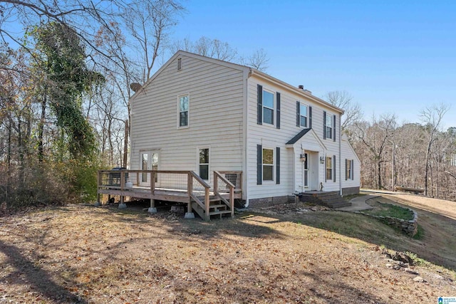 exterior space with a wooden deck