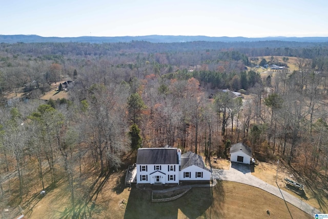 drone / aerial view with a mountain view