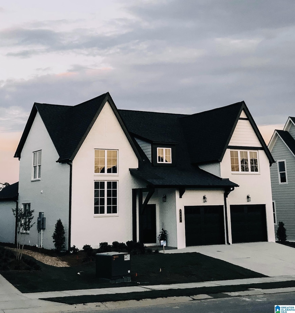 view of front of house with a garage