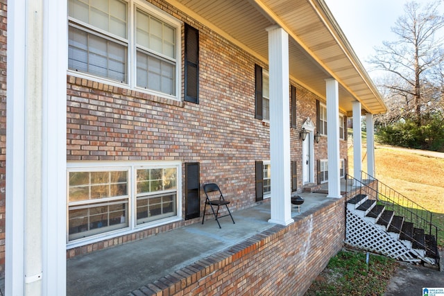 view of patio featuring covered porch