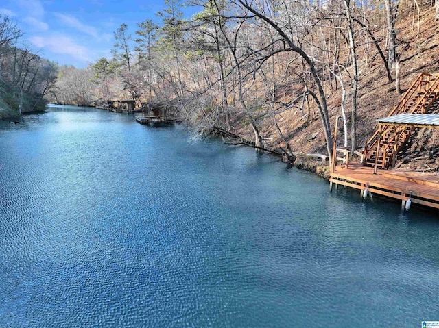 exterior space featuring a dock