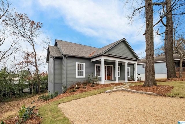 view of front of home featuring covered porch