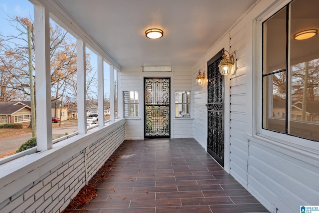 view of unfurnished sunroom