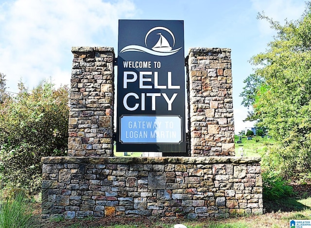 view of community sign