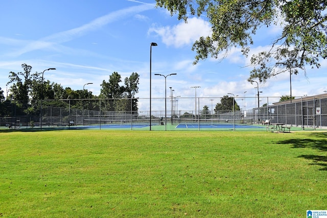 view of home's community with a lawn