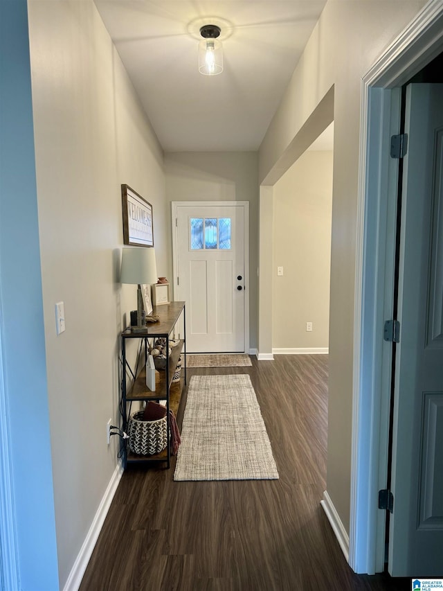 entryway featuring dark hardwood / wood-style floors