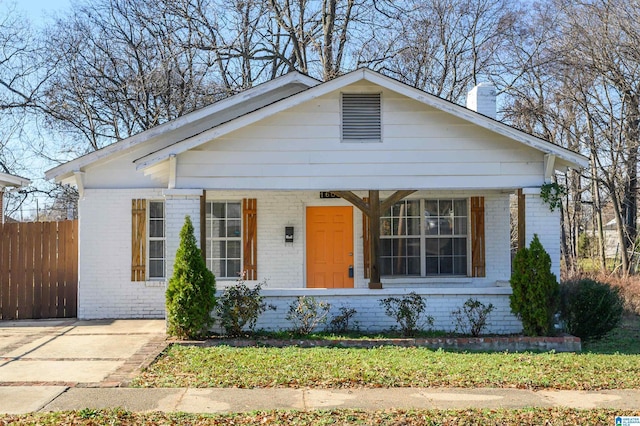 view of front of home with a porch