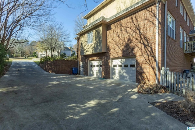 view of home's exterior featuring a garage