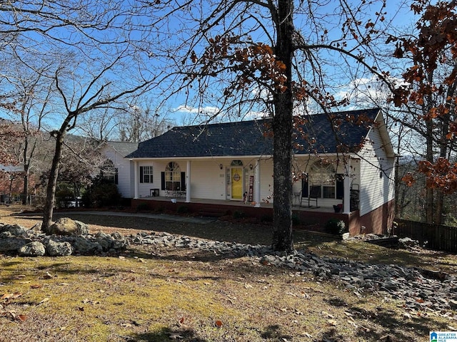 view of front of property with a porch