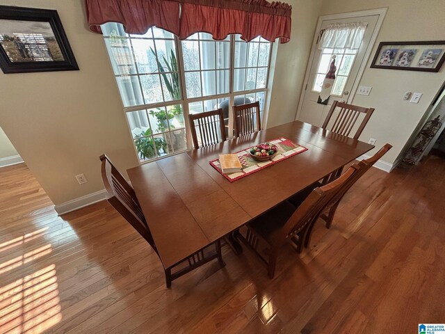 dining area featuring hardwood / wood-style flooring