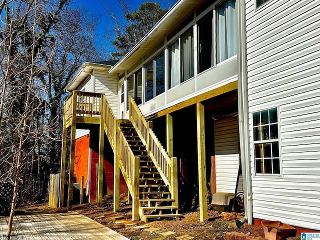 exterior space featuring a wooden deck