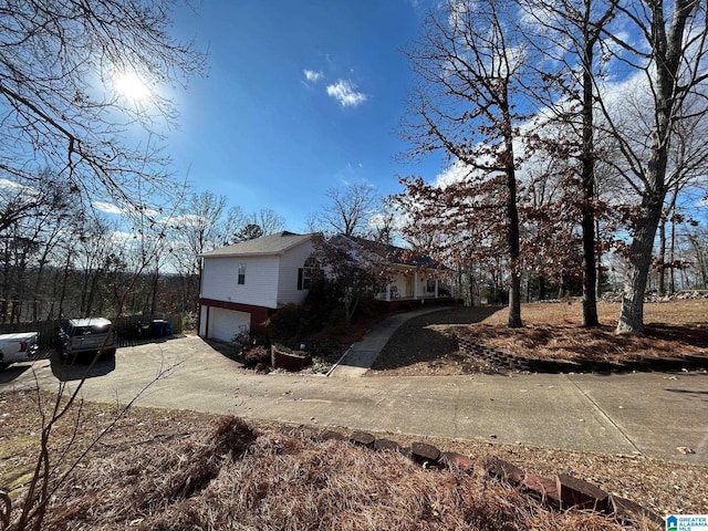 view of home's exterior featuring a garage