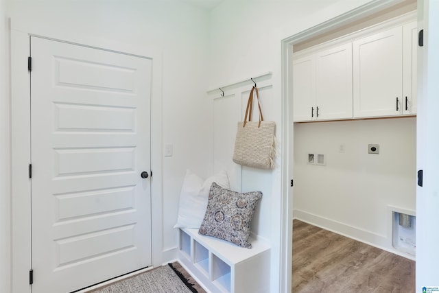 mudroom with light wood-type flooring