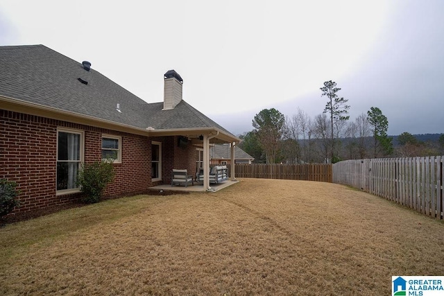 view of yard with a patio