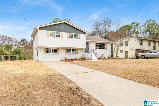 view of split level home