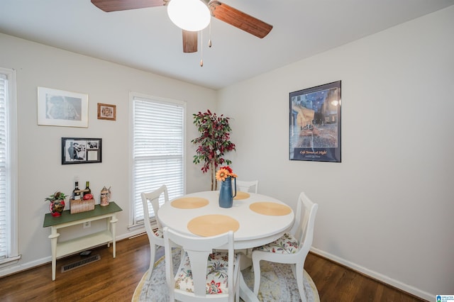 dining room featuring dark hardwood / wood-style floors