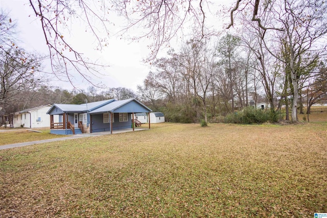 view of yard featuring a porch