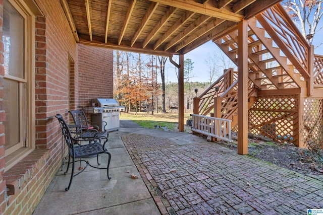 view of patio / terrace with a grill