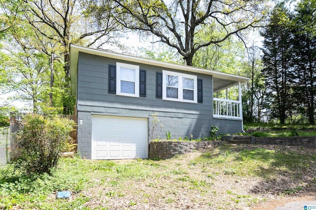 view of home's exterior featuring a garage