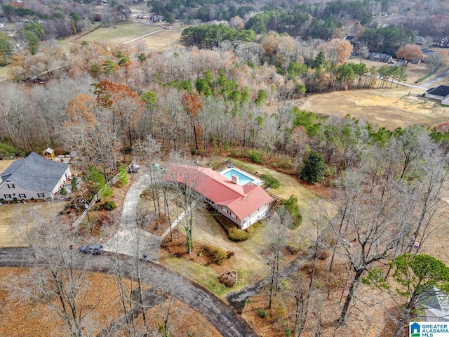 drone / aerial view featuring a rural view