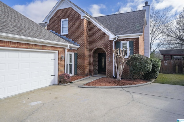 view of front facade with a garage