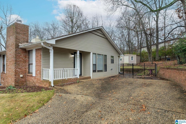 bungalow-style house with covered porch