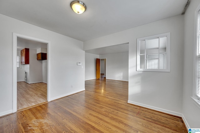 empty room featuring light hardwood / wood-style floors