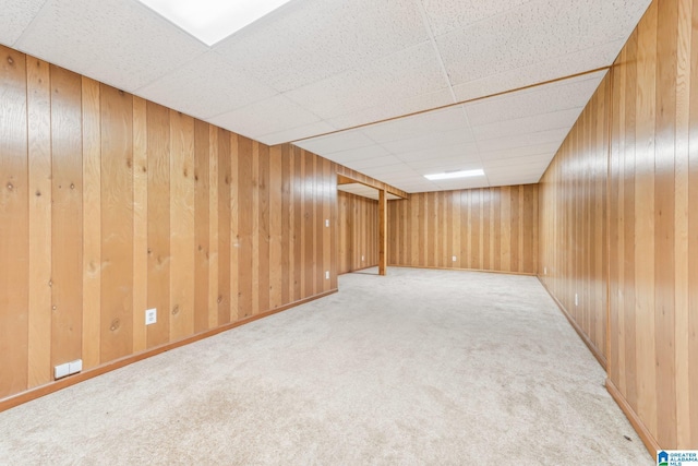 basement with carpet