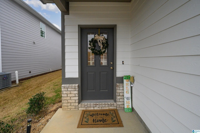 property entrance with cooling unit