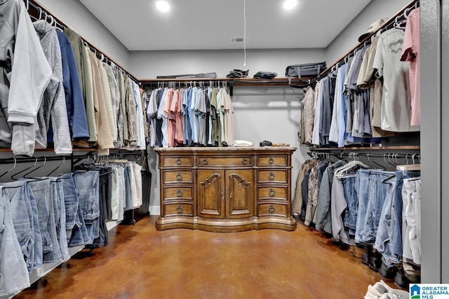 view of walk in closet