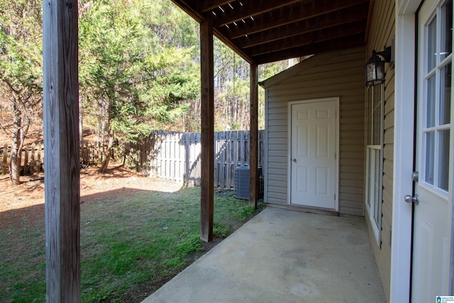 view of patio featuring cooling unit