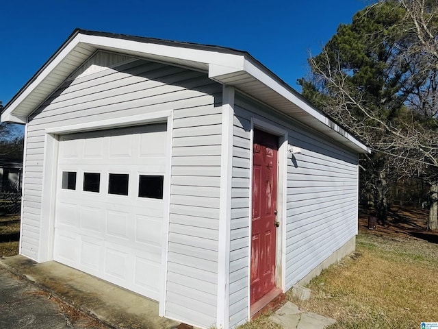 view of garage